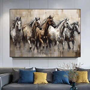 At Duvar Sanatı, Yağmurda Koşan Atlar, Yaratıcı Duvar Sanatı, Yaban Hayvanları Tablosu