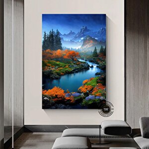 Manzara Sanatı Baskısı – Devasa Kanvas, Doğa Manzarası, Dağ Kanvas Baskısı 120x150 cm