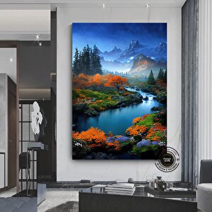 Manzara Sanatı Baskısı – Devasa Kanvas, Doğa Manzarası, Dağ Kanvas Baskısı 120x150 cm