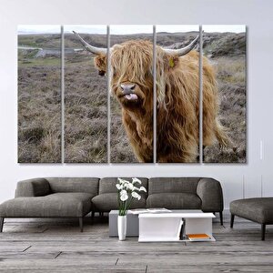 Dağ İneği Kanvası, Yaban Hayatı Dekoru, Vahşi Boğa Ve Boynuz Sanatı