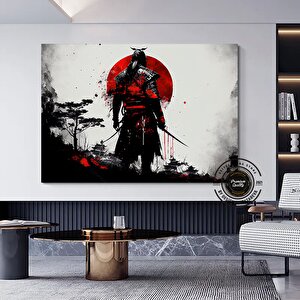 Yağlı Boya Tarzı Samuray Kanvas Duvar Sanatı, Samuray Duvar Dekoru, Samuray Poster Sanatı 30x40 cm