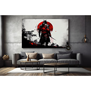 Yağlı Boya Tarzı Samuray Kanvas Duvar Sanatı, Samuray Duvar Dekoru, Samuray Poster Sanatı
