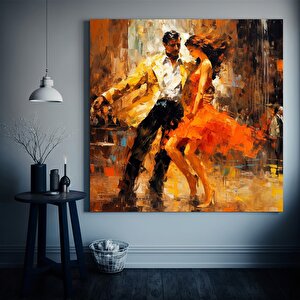 Ev Dekoru Kanvas – Dans Eden Çift, Yağlı Boya Baskı 80x80 cm