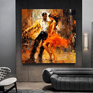 Ev Dekoru Kanvas – Dans Eden Çift, Yağlı Boya Baskı 120x120 cm
