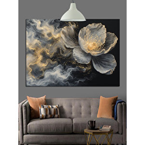 Beyaz Lotus Çiçek Dekoratif Kanvas - Mdf Ahşap Tablo