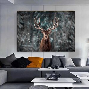 Vahşi Geyik Kanvas Duvar Sanatı; Orman Geyik Fotoğrafı; Doğa Manzarası; Ev Dekoru 140x200 cm