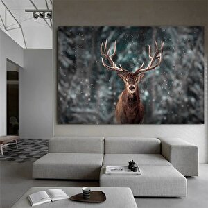 Vahşi Geyik Kanvas Duvar Sanatı; Orman Geyik Fotoğrafı; Doğa Manzarası; Ev Dekoru 140x200 cm