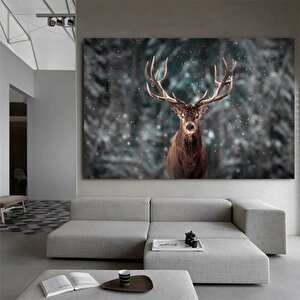 Vahşi Geyik Kanvas Duvar Sanatı; Orman Geyik Fotoğrafı; Doğa Manzarası; Ev Dekoru 50x70 cm