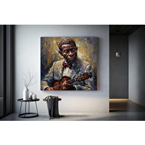 Afrikalı Siyah Erkek Sanatı, Yağlı Boya Kanvas, Siyah Müzisyen Kanvası, Modern Kanvas