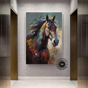 Soyut At Tablosu Kanvas | Ev Hediyesi | Yatak Üstü 90x150 cm