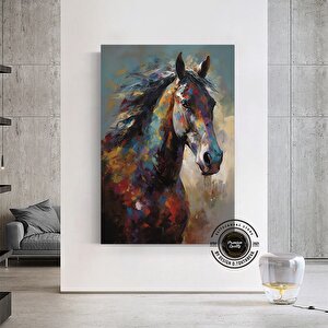 Soyut At Tablosu Kanvas | Ev Hediyesi | Yatak Üstü