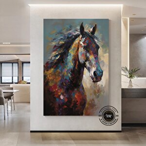 Soyut At Tablosu Kanvas | Ev Hediyesi | Yatak Üstü