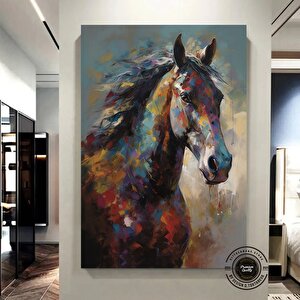 Soyut At Tablosu Kanvas | Ev Hediyesi | Yatak Üstü