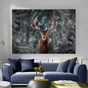 Vahşi Geyik Kanvas Duvar Sanatı; Orman Geyik Fotoğrafı; Doğa Manzarası; Ev Dekoru 40x60 cm