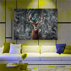 Vahşi Geyik Kanvas Duvar Sanatı; Orman Geyik Fotoğrafı; Doğa Manzarası; Ev Dekoru