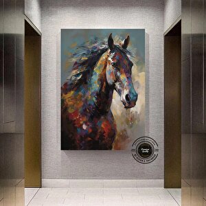 Soyut At Tablosu Kanvas | Ev Hediyesi | Yatak Üstü 100x200 cm