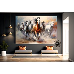 Atlar Duvar Sanatı; Koşan Atlar; Vahşi Hayvan Tablosu 50x70 cm