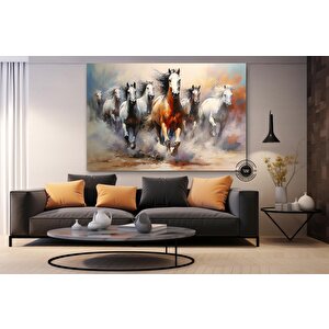 Atlar Duvar Sanatı; Koşan Atlar; Vahşi Hayvan Tablosu 50x70 cm