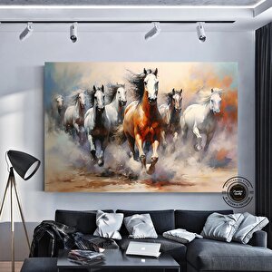 Atlar Duvar Sanatı; Koşan Atlar; Vahşi Hayvan Tablosu
