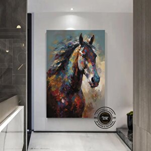 Soyut At Tablosu Kanvas | Ev Hediyesi | Yatak Üstü 80x150 cm