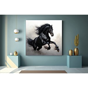 Siyah At Duvar Sanatı, Siyah At Kanvas Baskısı, At Duvar Sanatı, Siyah At Posteri
