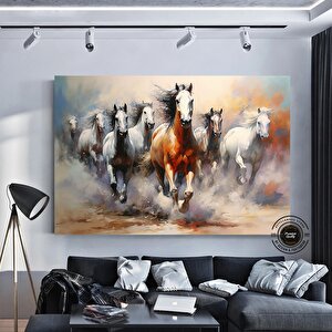 Atlar Duvar Sanatı; Koşan Atlar; Vahşi Hayvan Tablosu
