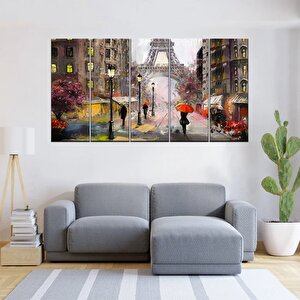 Eyfel Kulesi Kanvas Duvar Sanatı; Paris Manzarası; Fransa Yağlı Boya; Turistik Baskı 150x250 cm