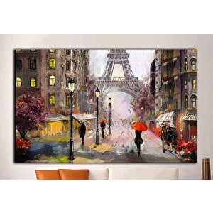 Eyfel Kulesi Kanvas Duvar Sanatı; Paris Manzarası; Fransa Yağlı Boya; Turistik Baskı