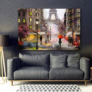 Eyfel Kulesi Kanvas Duvar Sanatı; Paris Manzarası; Fransa Yağlı Boya; Turistik Baskı