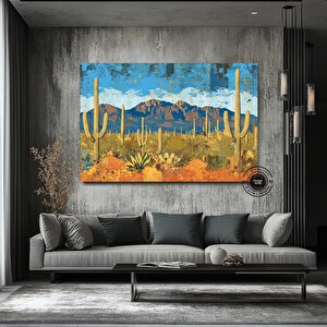 Boho Stil Arizona Kanvas Baskısı; Vintage Yağlı Boya Tarzı Arizona; Boho Arizona Duvar Sanatı; Rusti