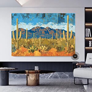 Boho Stil Arizona Kanvas Baskısı; Vintage Yağlı Boya Tarzı Arizona; Boho Arizona Duvar Sanatı; Rusti 30x40 cm