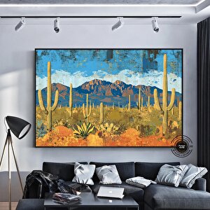 Boho Stil Arizona Kanvas Baskısı; Vintage Yağlı Boya Tarzı Arizona; Boho Arizona Duvar Sanatı; Rusti 30x40 cm