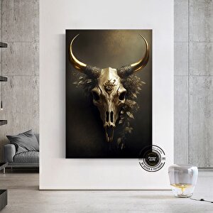 Vintage Boğa Kafatası Kanvas; Southwestern