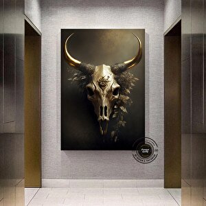 Vintage Boğa Kafatası Kanvas; Southwestern 80x120 cm