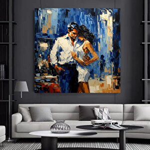 Kanvas Ev Dekoru; Dans Eden Çift Yağlı Boya Baskısı 50x50 cm