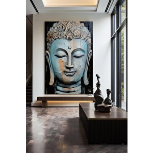 Buda Tuval Resmi, Yoga Sanatı, Meditasyon Sanatı Baskısı, Buda Duvar Sanatı Manzarası 90x180 cm