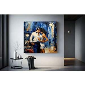 Kanvas Ev Dekoru; Dans Eden Çift Yağlı Boya Baskısı
