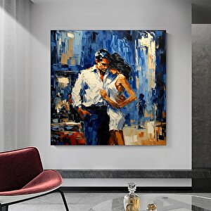 Kanvas Ev Dekoru; Dans Eden Çift Yağlı Boya Baskısı