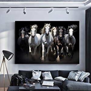 Koşan Atlar Kanvas Duvar Sanatı, Renkli At Posteri, Ev Dekoru