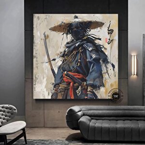 Yağlı Boya Tarzı Samuray Kanvas Tablo, Samuray Poster Duvar Dekoru