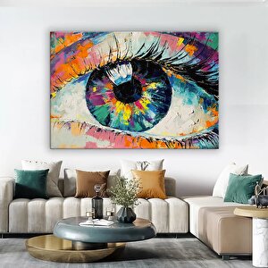 Soyut Göz Kanvas Tablo – Renkli Bakış – Modern Yağlı Boya Duvar Dekoru