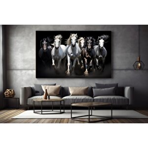 Koşan Atlar Kanvas Duvar Sanatı, Renkli At Posteri, Ev Dekoru