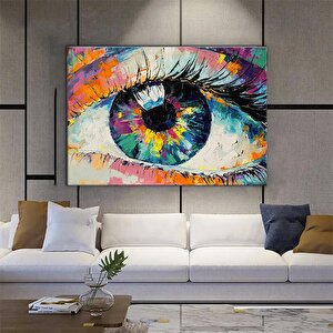Soyut Göz Kanvas Tablo – Renkli Bakış – Modern Yağlı Boya Duvar Dekoru