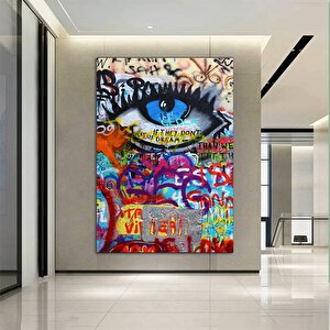 Soyut Göz Kanvası; Renkli Sanat Eseri; Çağdaş Kanvas; Bakış Duvar Sanatı; Modern Yağlı Boya Baskı 50x70 cm