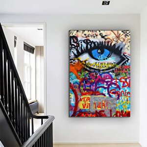 Soyut Göz Kanvası; Renkli Sanat Eseri; Çağdaş Kanvas; Bakış Duvar Sanatı; Modern Yağlı Boya Baskı
