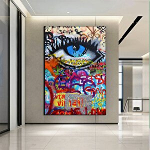 Soyut Göz Kanvası; Renkli Sanat Eseri; Çağdaş Kanvas; Bakış Duvar Sanatı; Modern Yağlı Boya Baskı