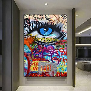Soyut Göz Kanvası; Renkli Sanat Eseri; Çağdaş Kanvas; Bakış Duvar Sanatı; Modern Yağlı Boya Baskı 70x100 cm