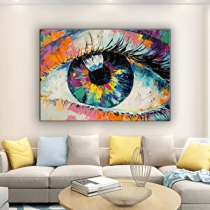 Soyut Göz Kanvas Tablo – Renkli Bakış – Modern Yağlı Boya Duvar Dekoru