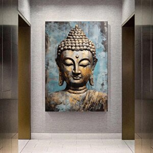 Buddha Kanvas Tablosu, Yoga & Meditasyon Sanatı, Lotuslu Asya Tarzı Ev Hediyesi 60x90 cm