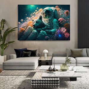 Köpek Ve Astronot Kanvas Tablo – Astronot Temalı Duvar Dekoru 50x70 cm